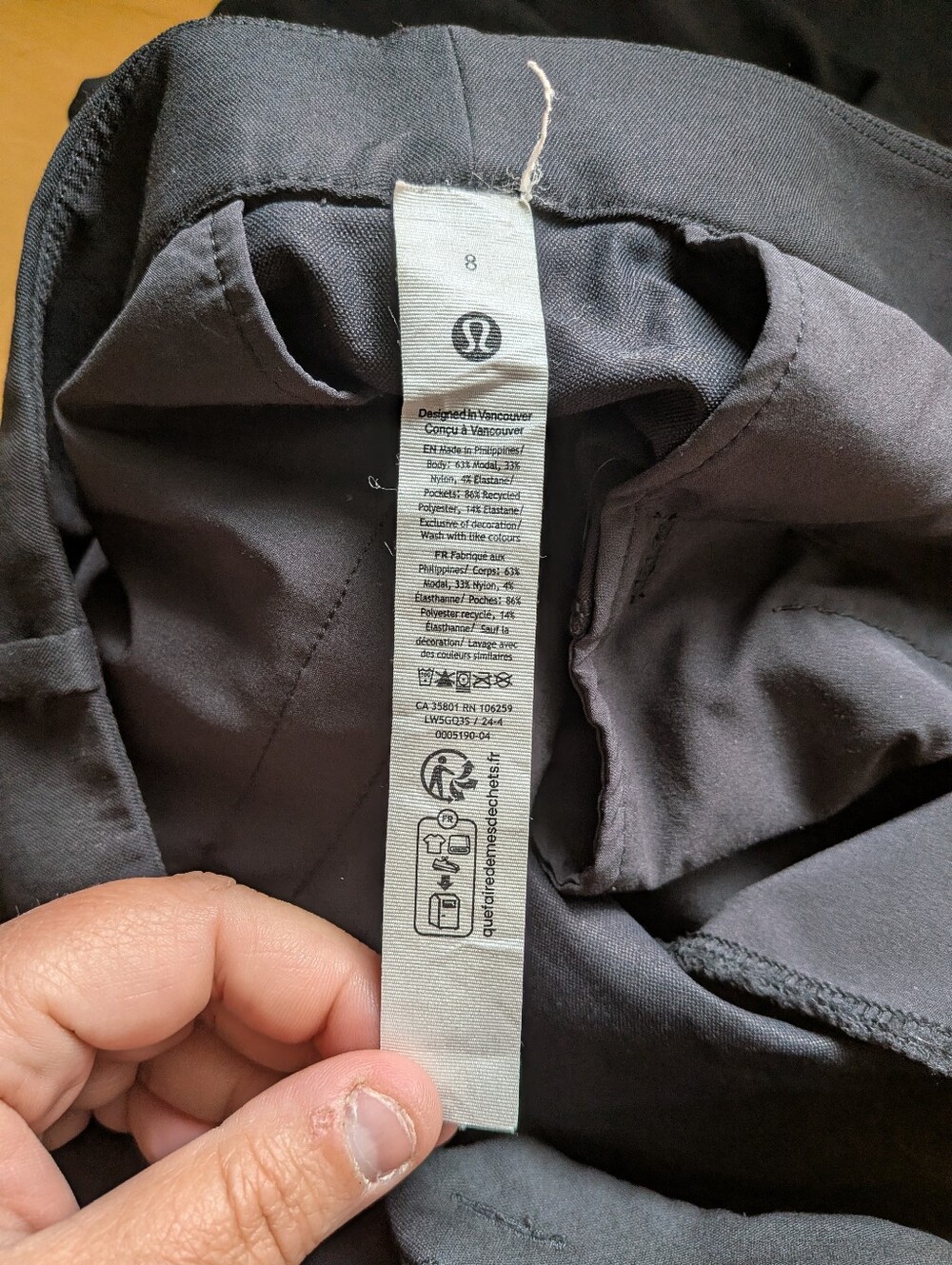 Lululemon Pleat-Front High-Rise Trouser *Regular Size 8 Black Pockets Fly Front - Picture 11 of 16